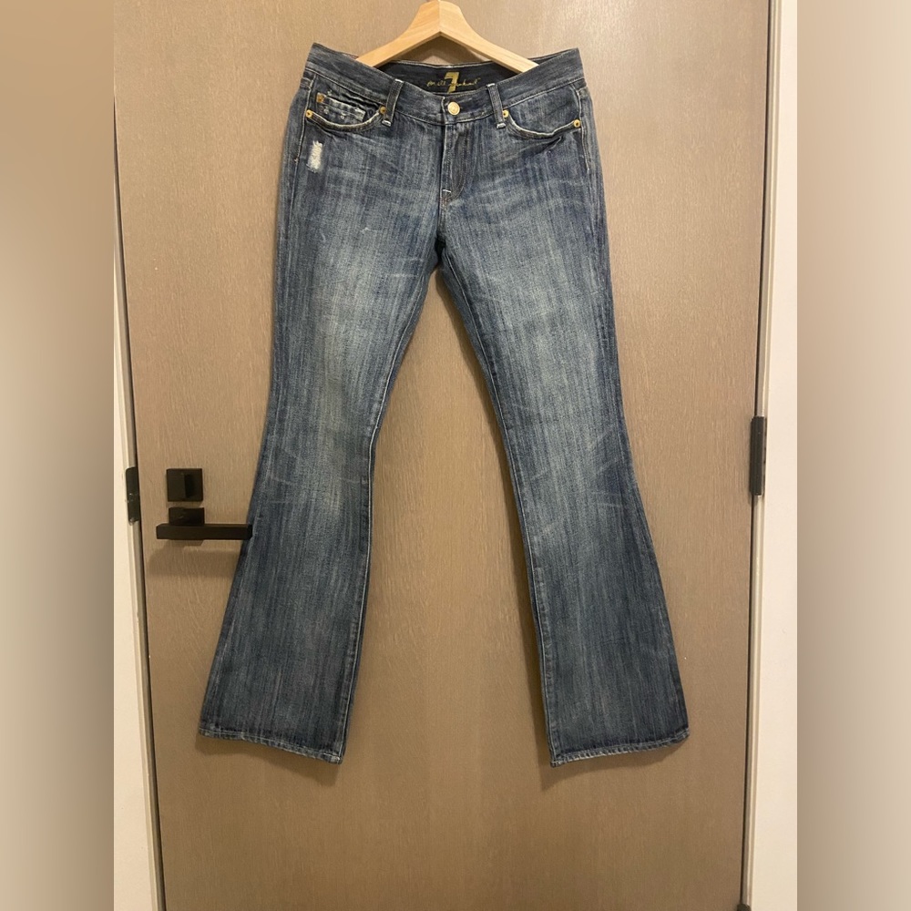 7 For All Mankind Distressed Flare Jeans
